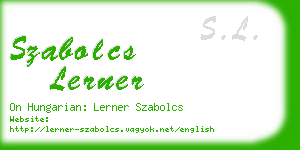 szabolcs lerner business card